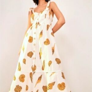 FARM Rio Leopard Seashell Midi Dress